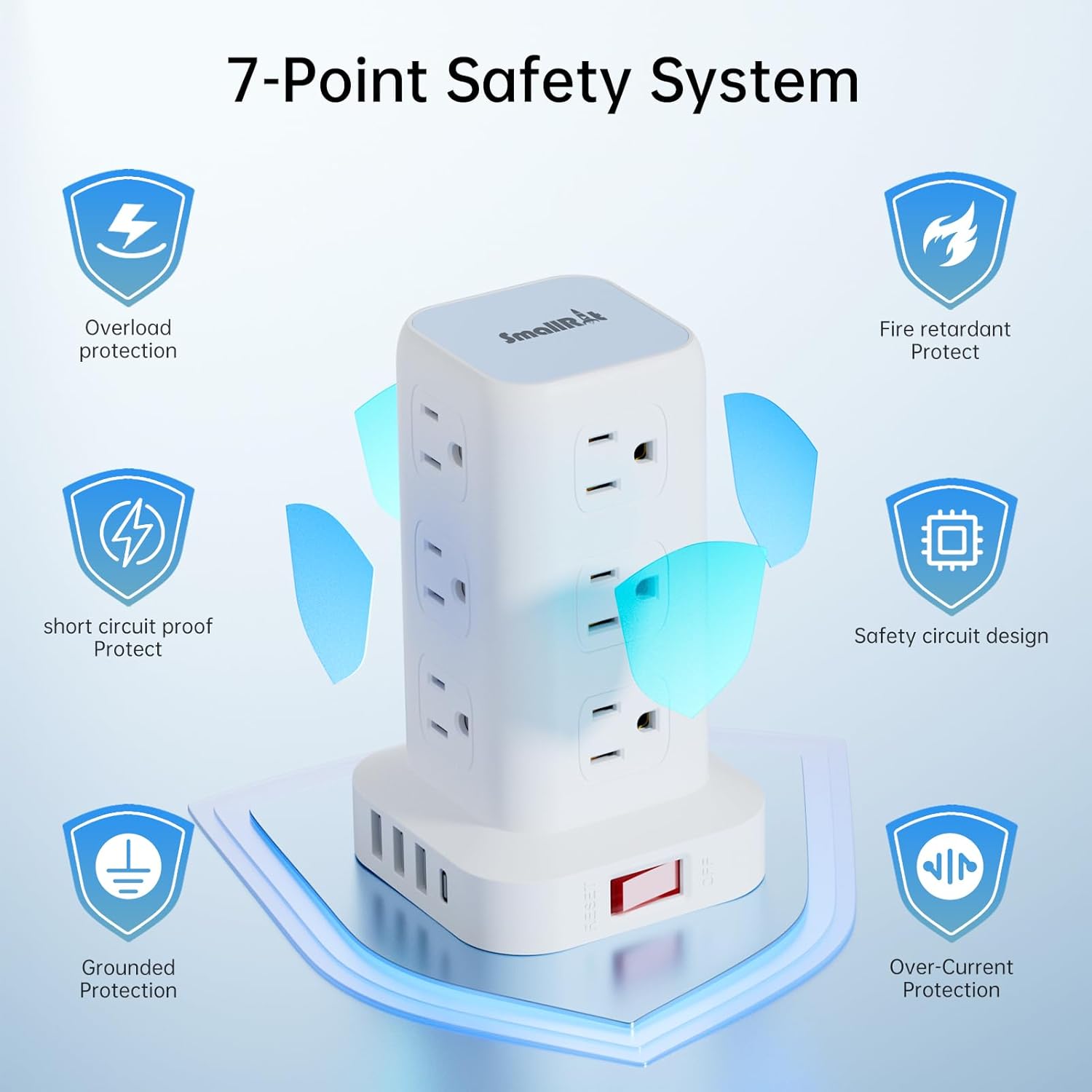 ower Surge Protector Power Strip with 12 Outlets 4 USB (1 USB C), 6.5Feet Extension Cord with Multiple Outlets - Image 2